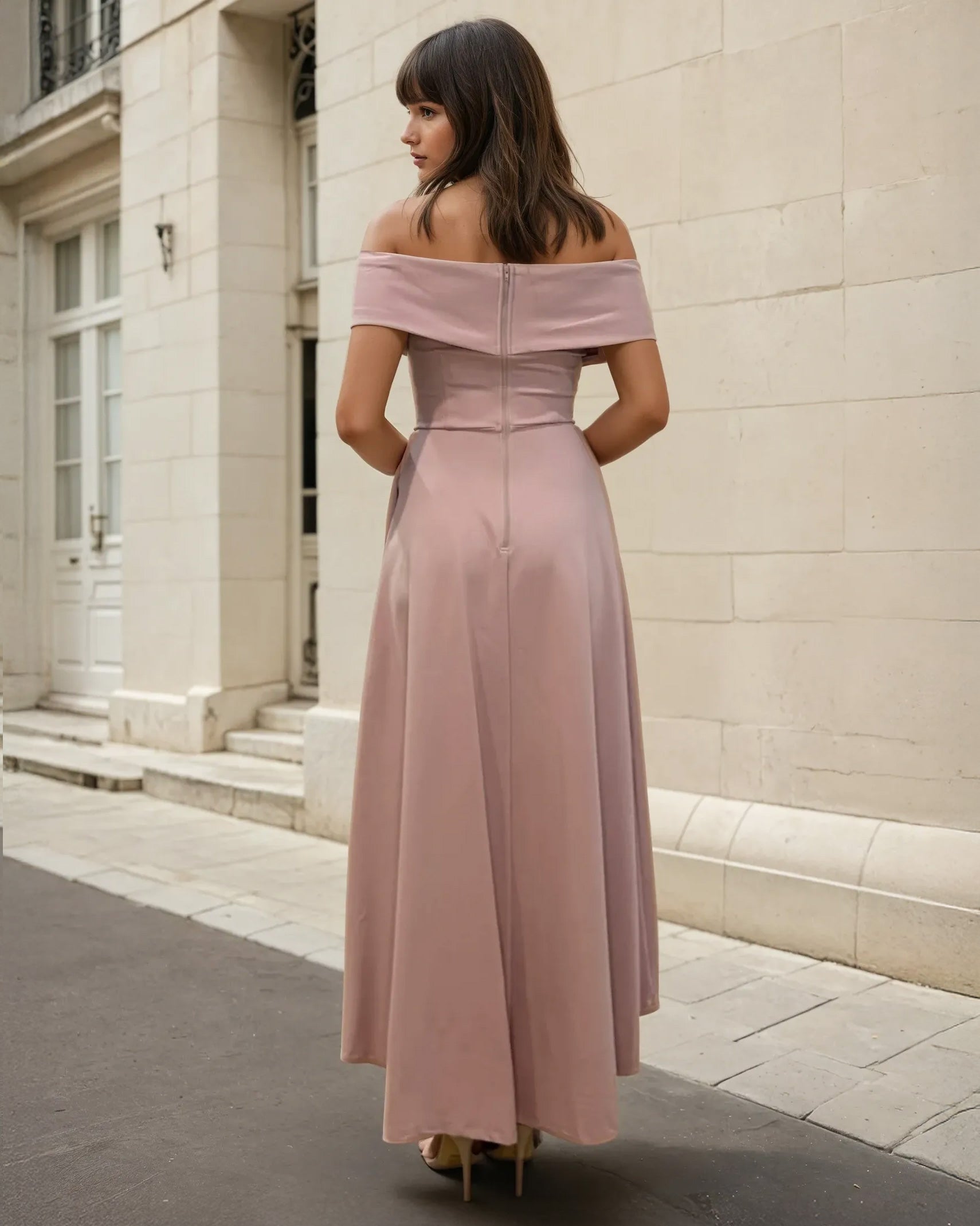 Belina Midi Dress Pink Back