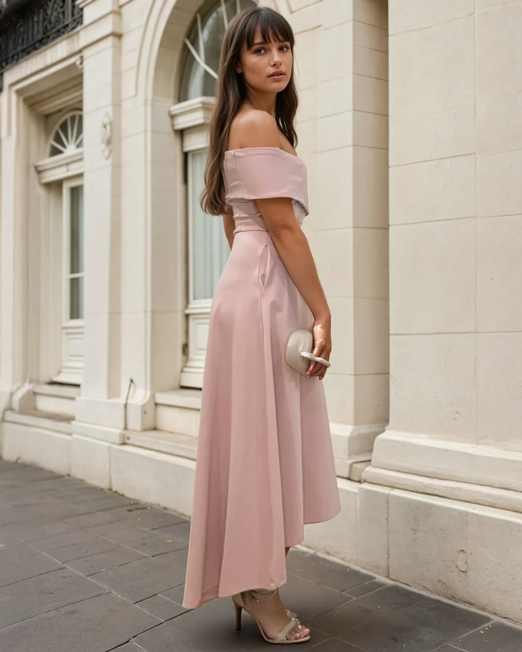 Belina Midi Dress Pink Side