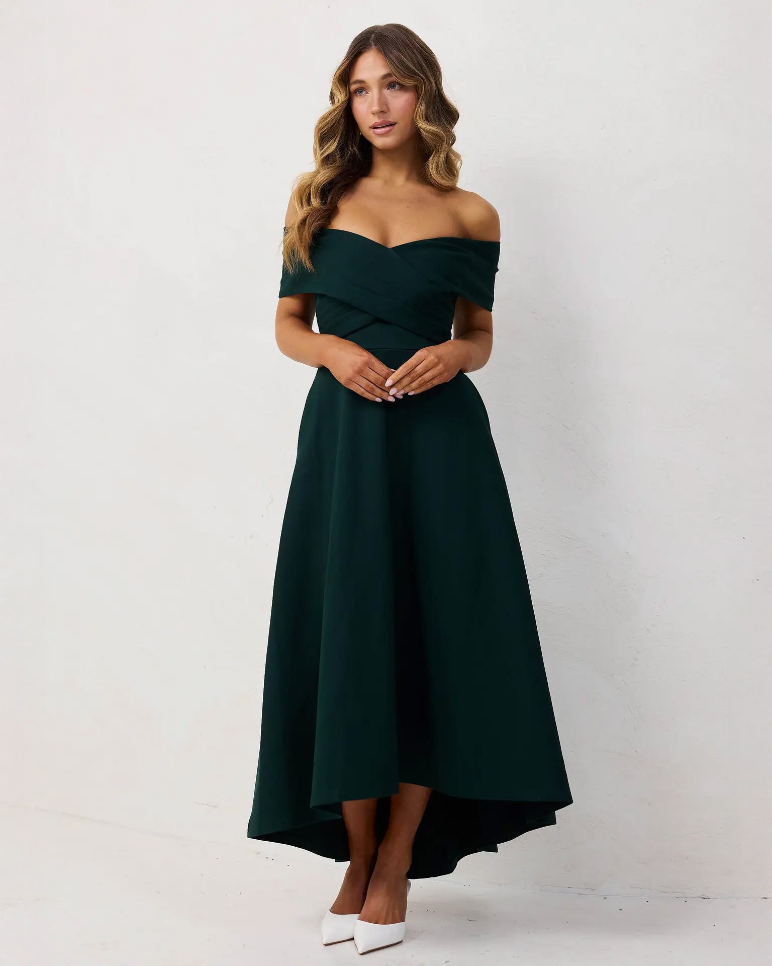 Belina Midi Dress Green Front
