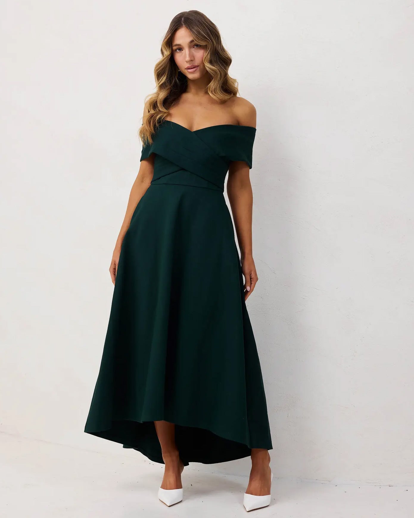 Belina Midi Dress Green Front