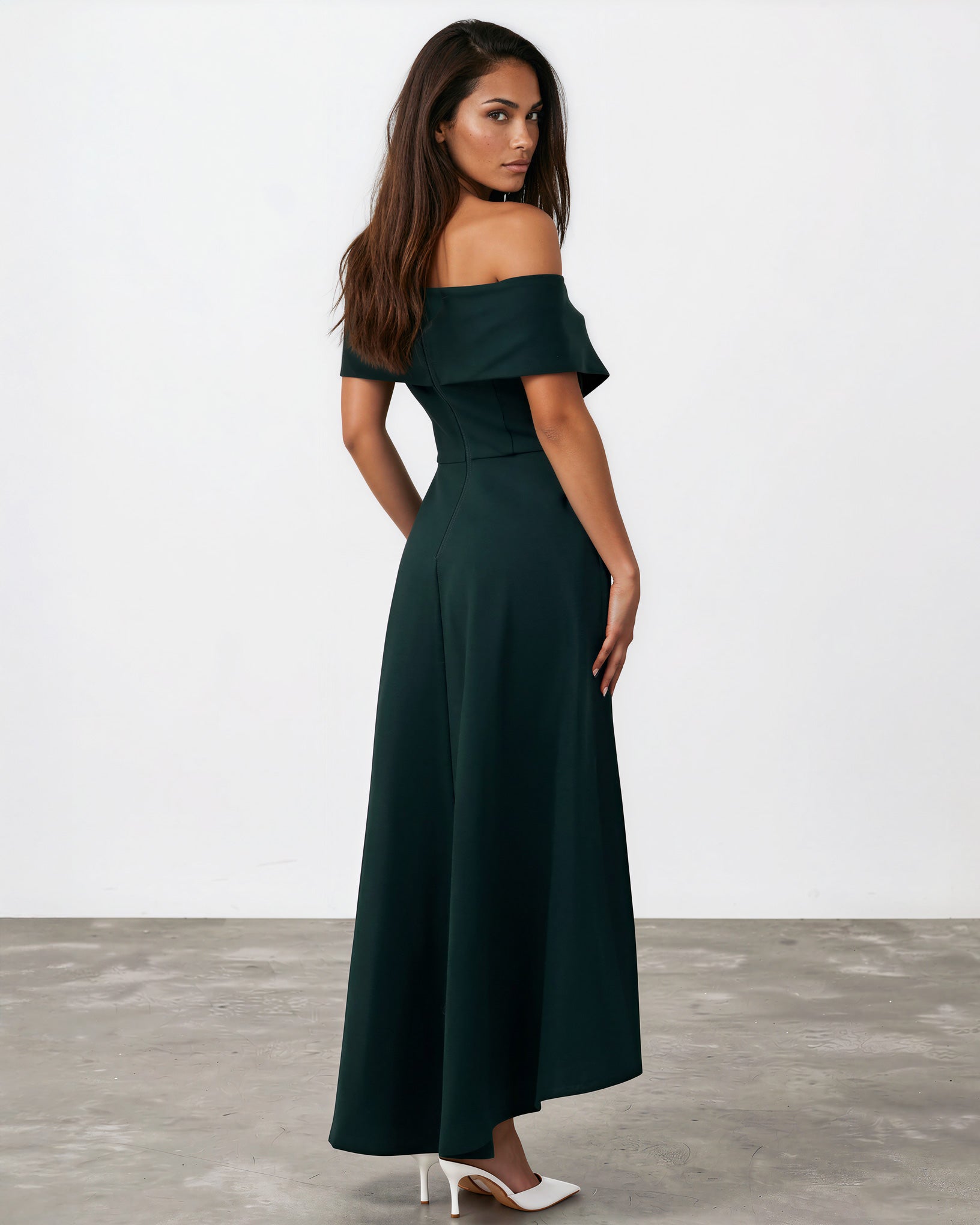 Belina Midi Dress Green Back