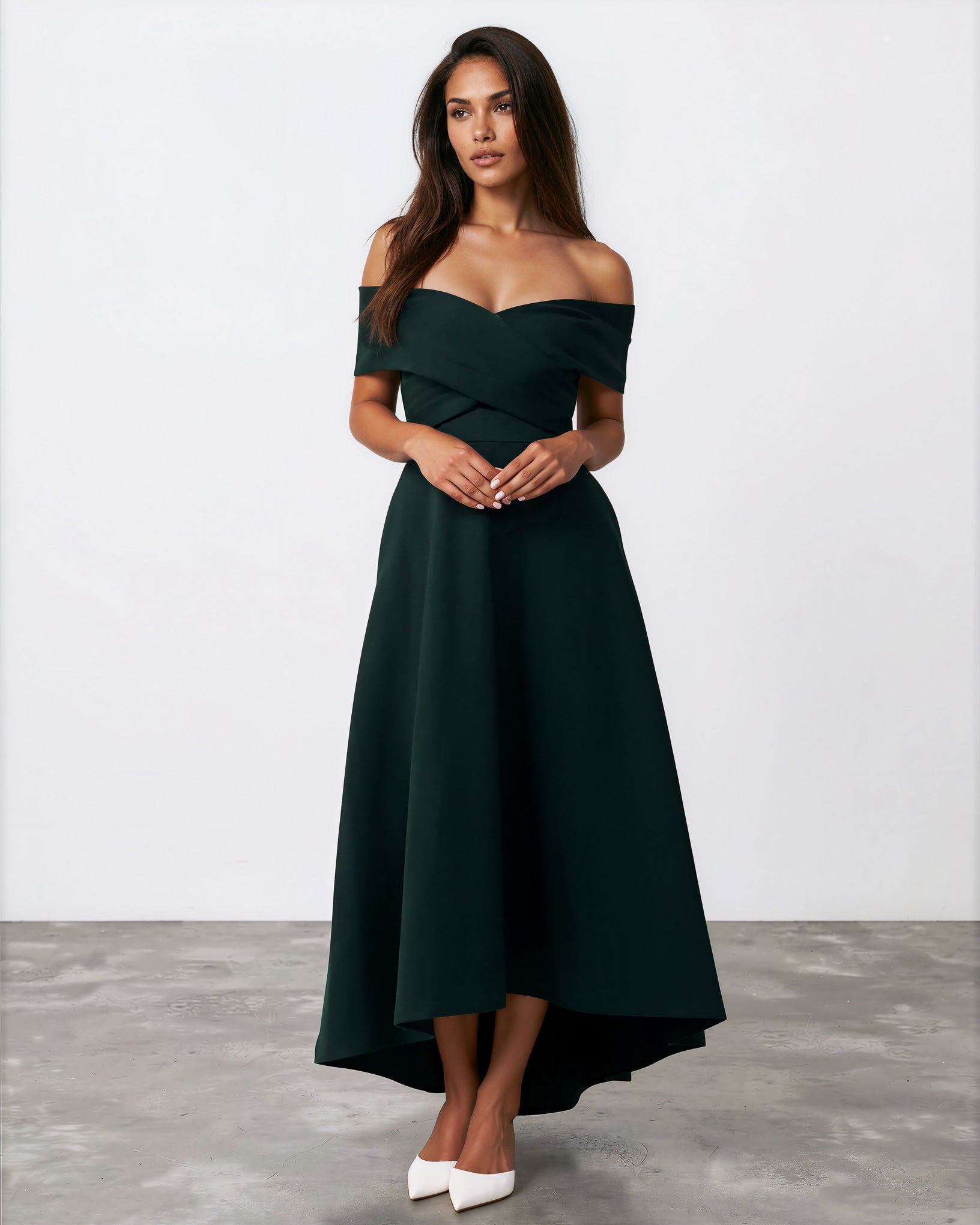 Belina Midi Dress Green Front