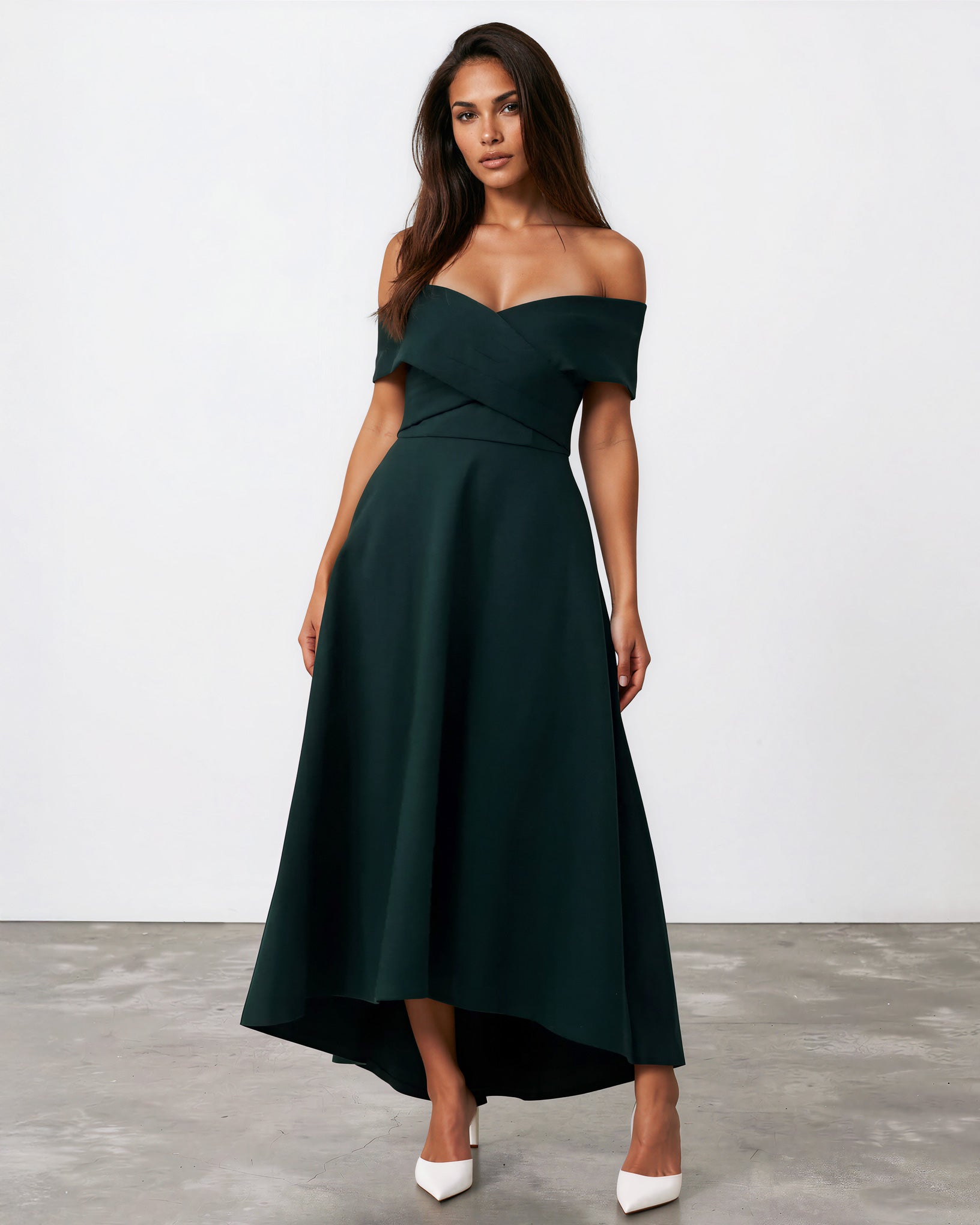 Belina Midi Dress Green Front