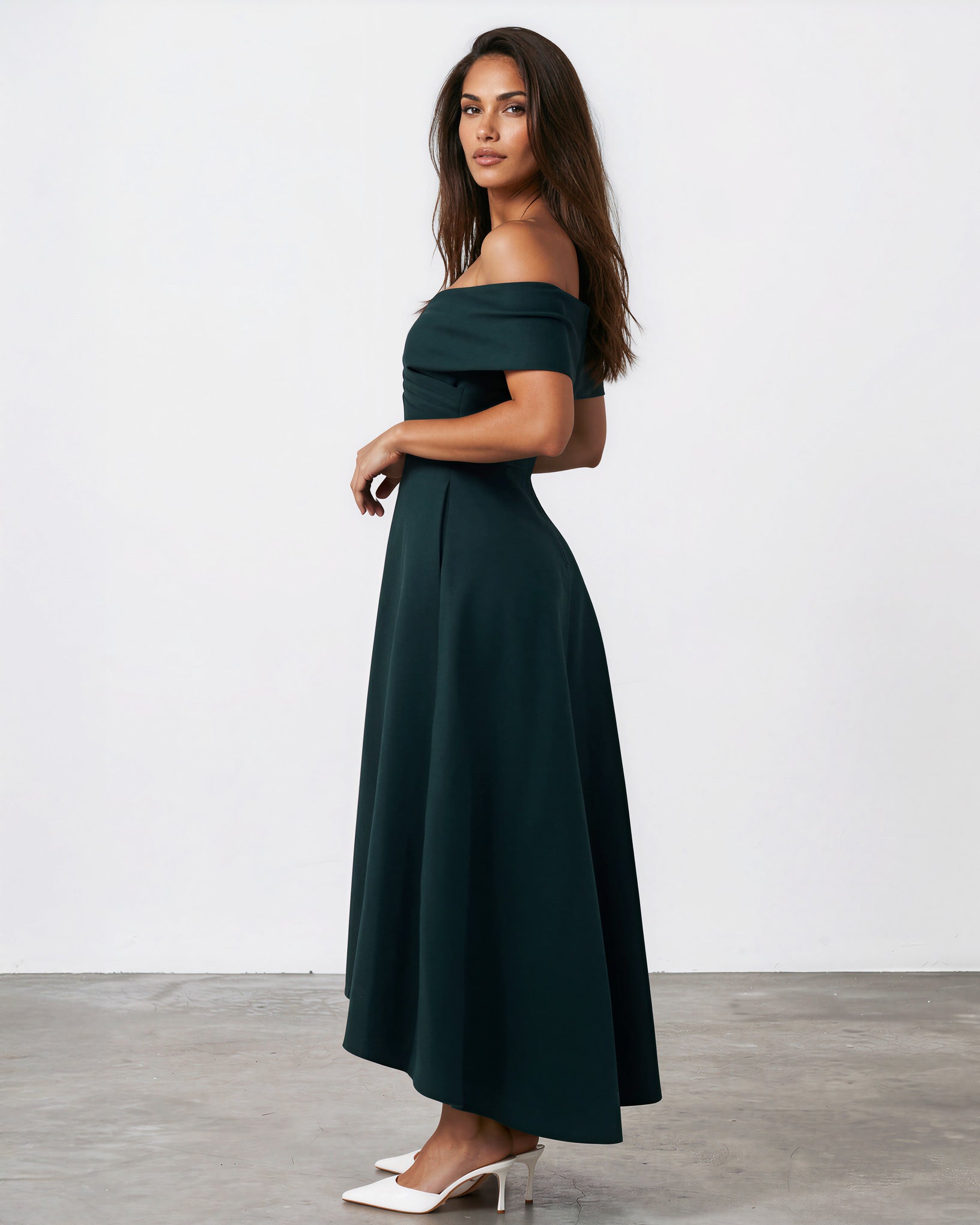 Belina Midi Dress Green Side