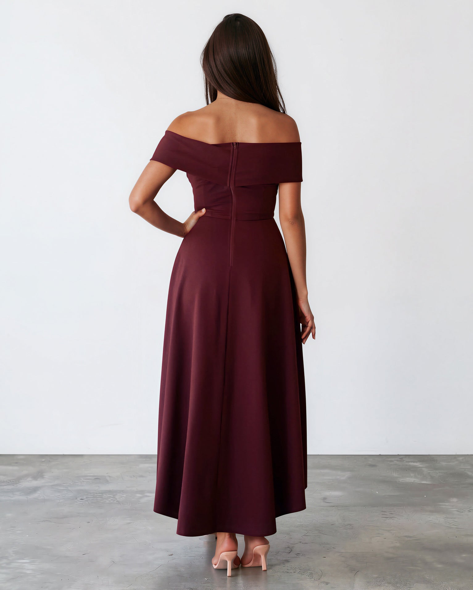 Belina Midi Dress Mahogany Back