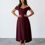 Belina Midi Dress Mahogany Front