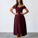 Belina Midi Dress Mahogany Front