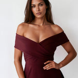 Belina Midi Dress Mahogany Front