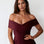 Belina Midi Dress Mahogany Front