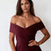 Belina Midi Dress Mahogany Front