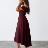 Belina Midi Dress Mahogany Side