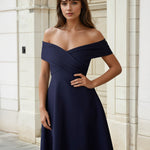 Belina Midi Dress Navy Front