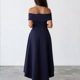 Belina Midi Dress Navy Back