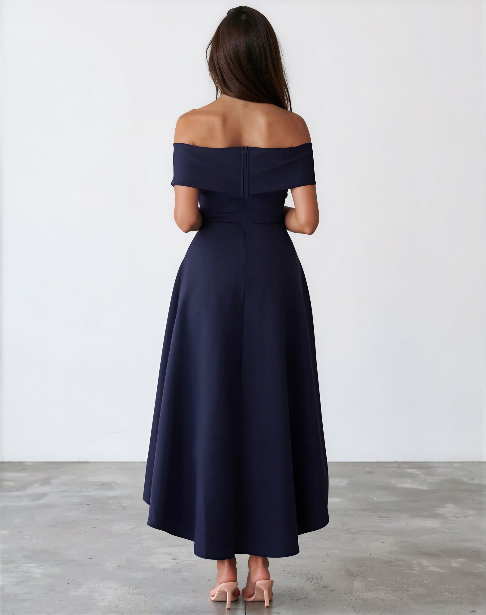 Belina Midi Dress Navy Back