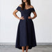 Belina Midi Dress Navy front

