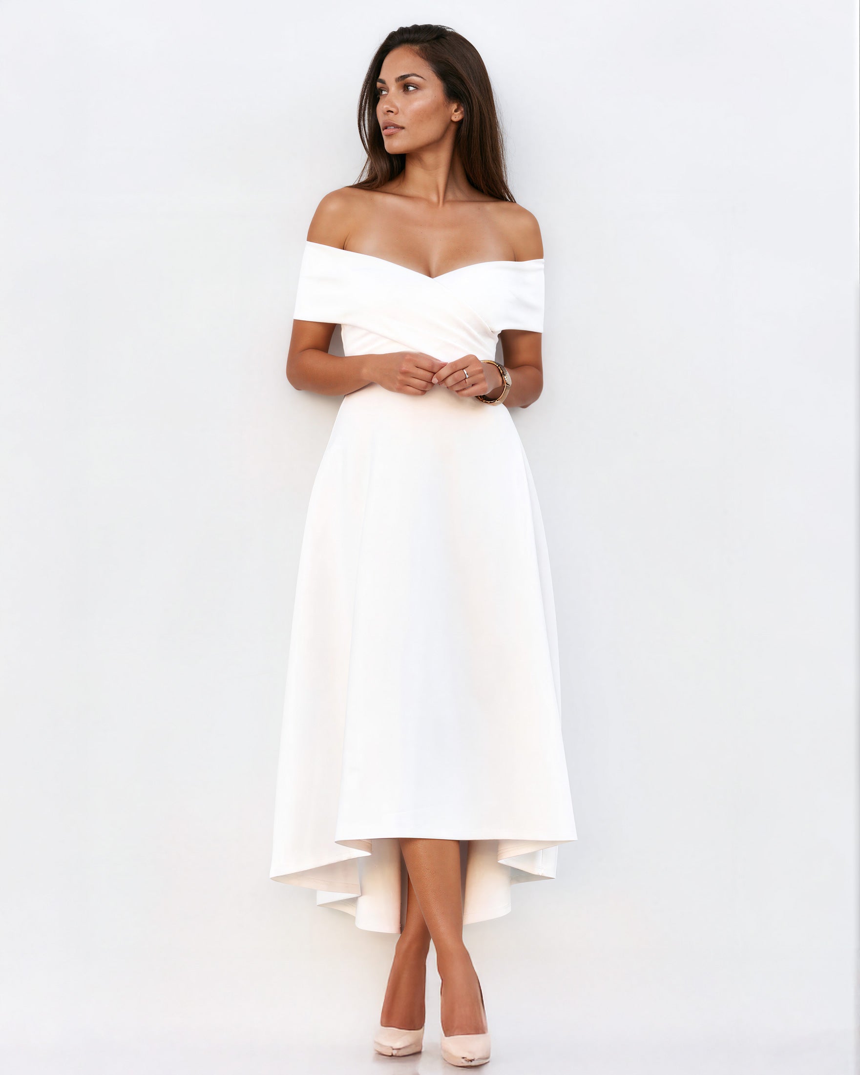 Belina Midi Dress White