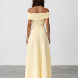 Belina Midi Dress Butter Yellow back