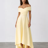 Belina Midi Dress Butter Yellow front