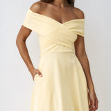 Belina Midi Dress Butter Yellow front
