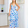 Bella Layered Chiffon Maxi Dress - Blue Floral