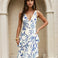 Bella Layered Maxi Dress Blue Print Front