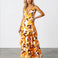 Bella Layered Maxi Dress Yellow Print front