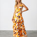 Bella Layered Maxi Dress Yellow Print front