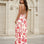 Bella Layered Maxi Dress Pink Print Back
