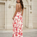 Bella Layered Maxi Dress Pink Print Back