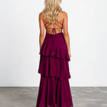 Bella Layered Maxi Dress Wine back