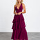 Bella Layered Maxi Dress Wine front
