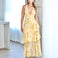 Bella Layered Chiffon Maxi Dress - Yellow Floral