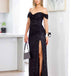 Bellatrix Off Shoulder Sequin Gown - Black