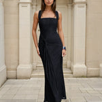 Giulia Lace Maxi Dress Black Front