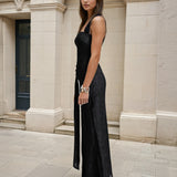 Giulia Lace Maxi Dress Black Side