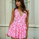 Boston Playsuit Pink Print Front
