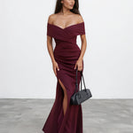 Briana Maxi Dress Mahogany Front
