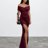 Briana Maxi Dress Mahogany Front