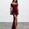 Briana Maxi Dress Mahogany Front