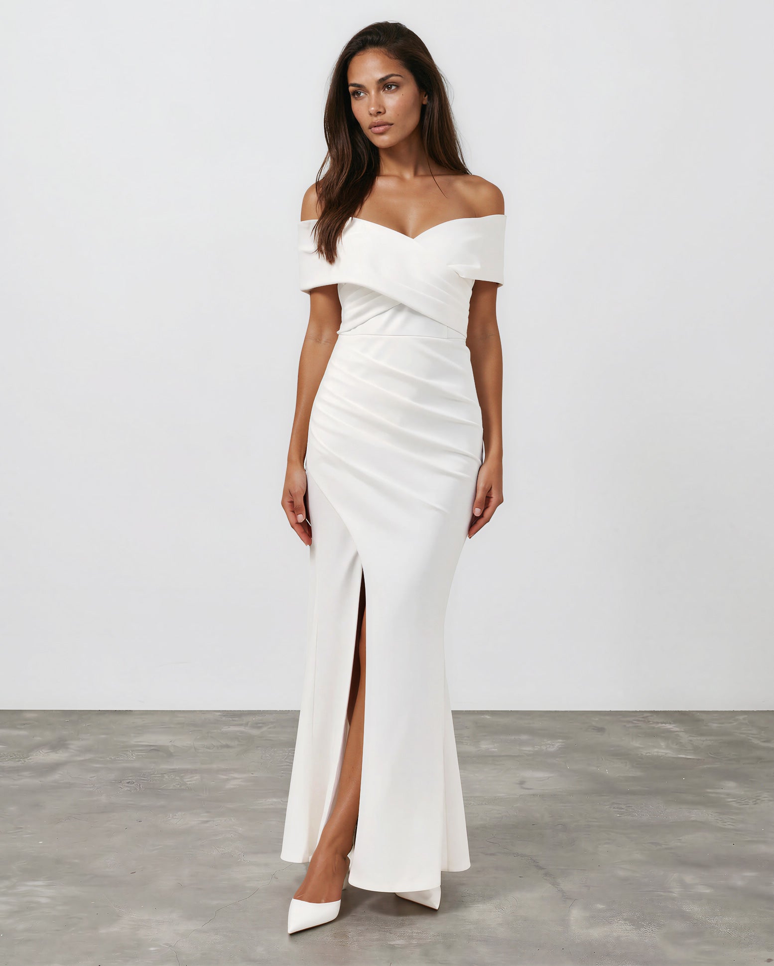 Briana Maxi Dress White Front