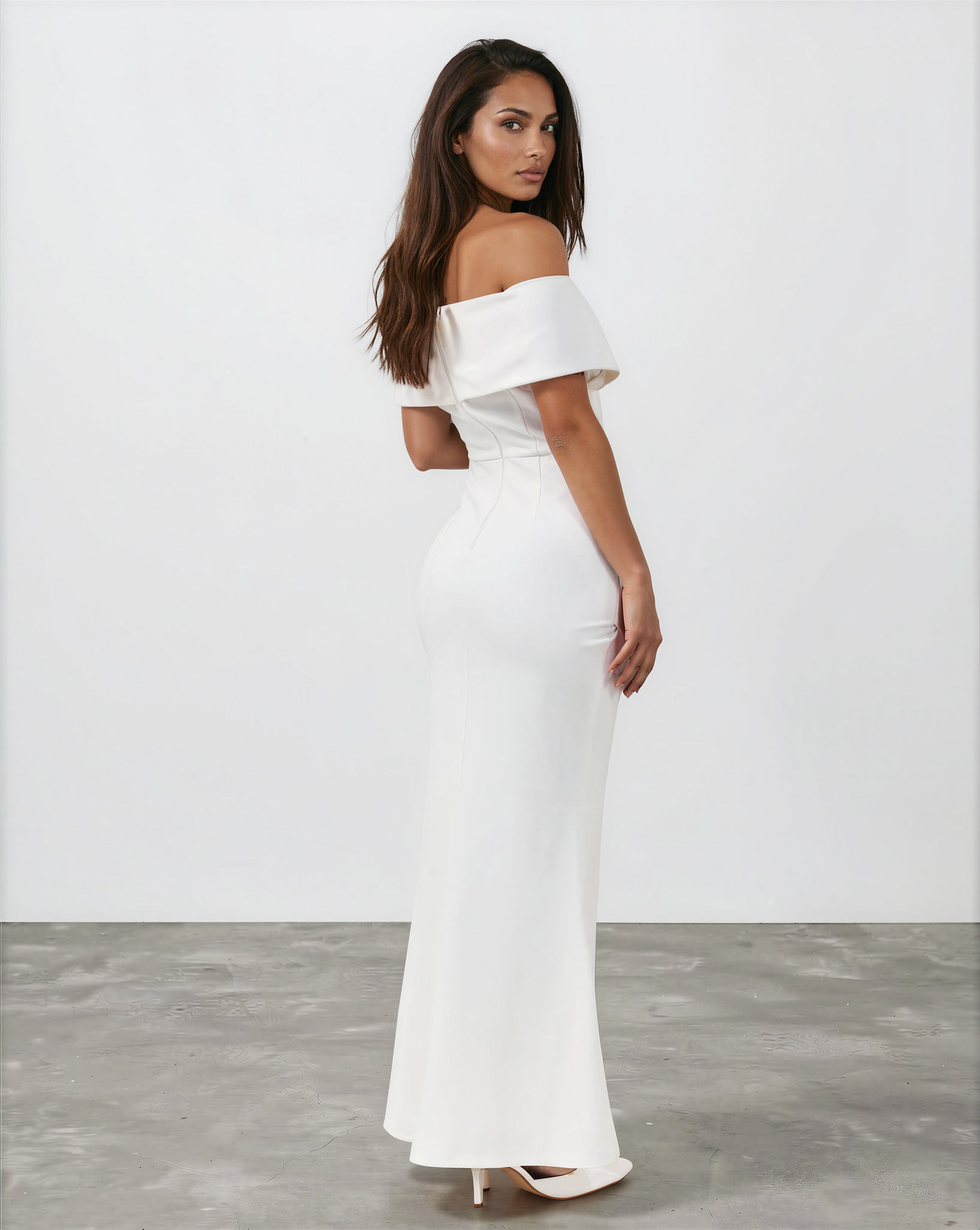 Briana Maxi Dress White back
