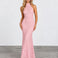 bridgette lace maxi pink front
