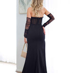 Brigitte Strapless Corset Gown - Black