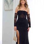 Brigitte Strapless Corset Gown - Black