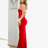 Brigitte Strapless Corset Gown - Red