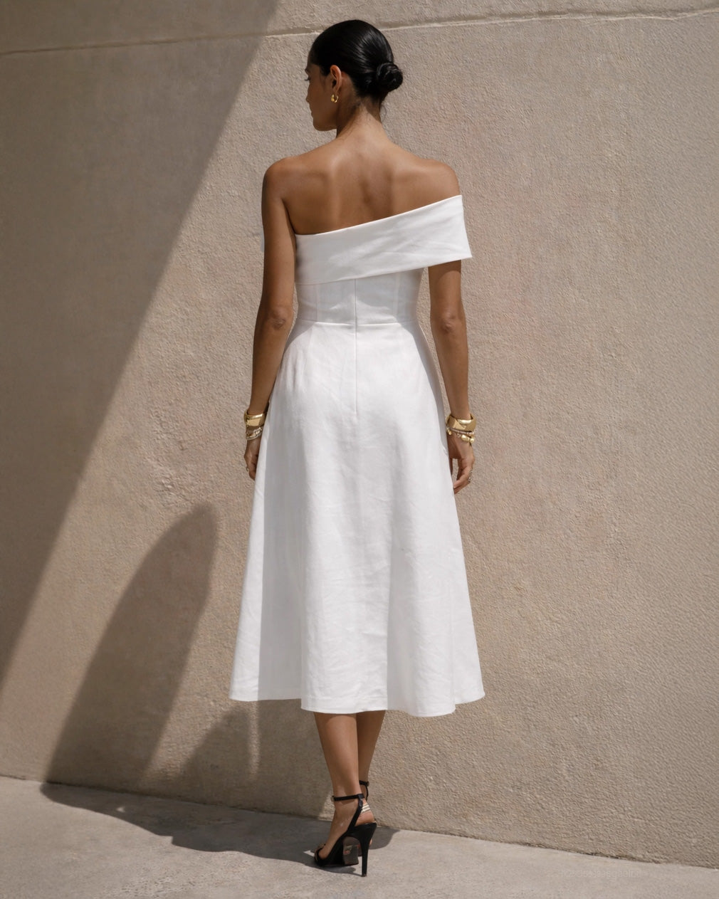 Brooklyn Midi Dress White Back