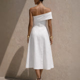 Brooklyn Midi Dress White Back