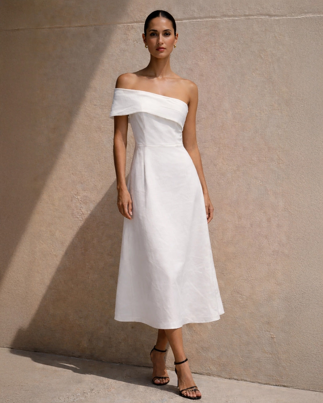 Brooklyn Midi Dress White Front