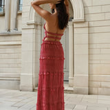Calliope Maxi Top and Skirt Set - Rose