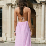 Calliope Maxi Dress Pink Back